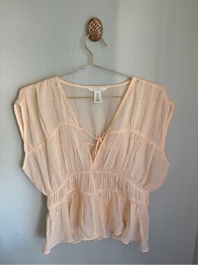H&M Light Pink Sheer Blouse